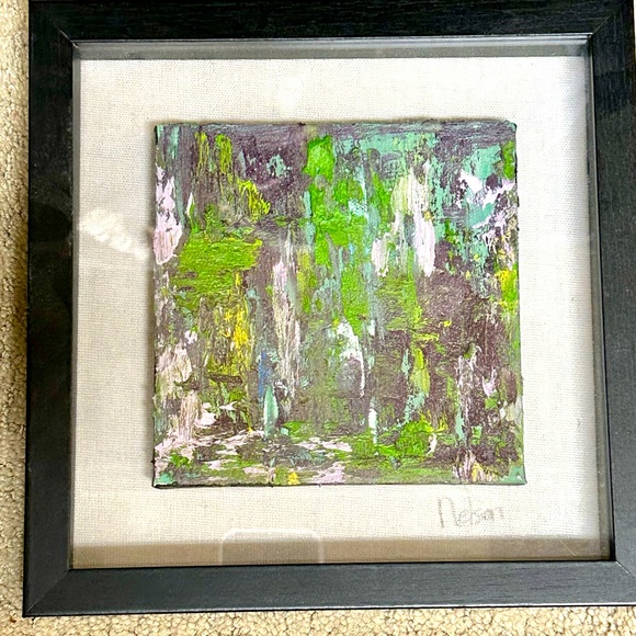 COPY - COPY - Shadow box frame black with original oil painting by Stacey Nels…